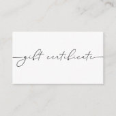 Certificat Cadeau de Calligraphie Minimaliste Élég (Devant)