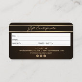 Certificat cadeau de carte de crédit moderne uniqu (Dos)