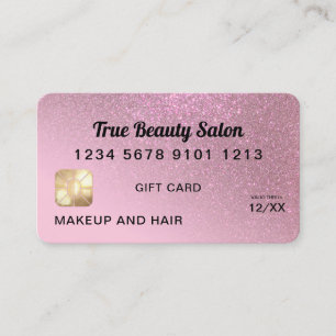 Certificat cadeau de carte de crédit rose Parties