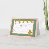 Certificat cadeau de carte de Noël (Devant)