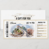 Certificat cadeau de carte d'embarquement surprise (Devant / Derrière)