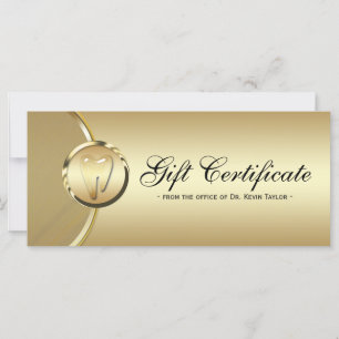 Certificat cadeau de carte en rack dentaire Gold M