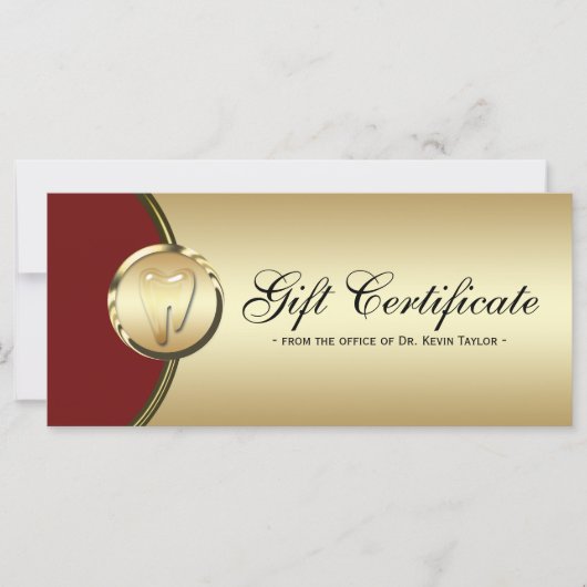 Certificat cadeau de carte en rack dentaire Gold M (Devant)