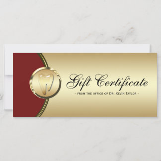 Certificat cadeau de carte en rack dentaire Gold M