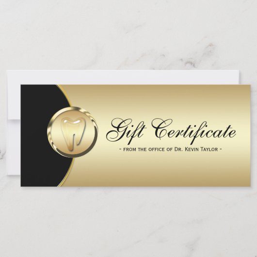 Certificat cadeau de carte en rack dentaire Gold N (Devant)