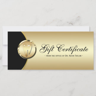 Certificat cadeau de carte en rack dentaire Gold N