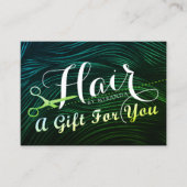 Certificat Cadeau de Ciseaux Vert Or pour Coiffeur (Devant)