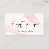 Certificat cadeau de code qr en marbre rose (Devant)