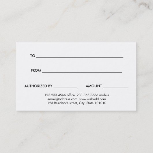 Certificat cadeau de couture d'arbre de Noël rose  (Dos)