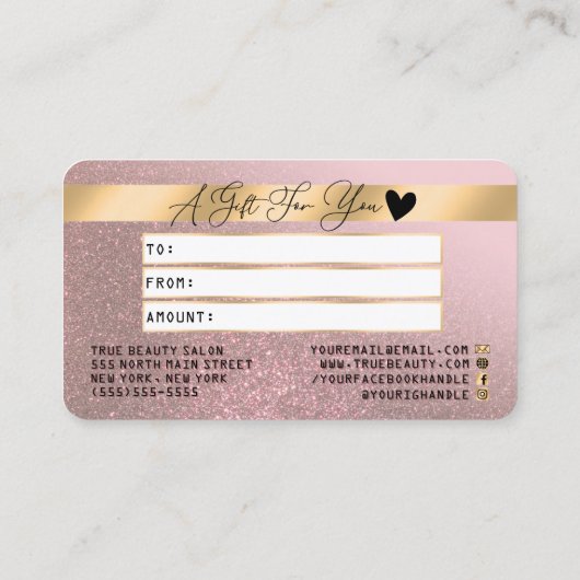 Certificat cadeau de crédit de Parties scintillant (Dos)