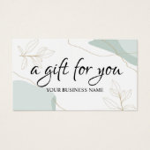 Certificat-cadeau de feuillage botanique d'aquarel (Devant)