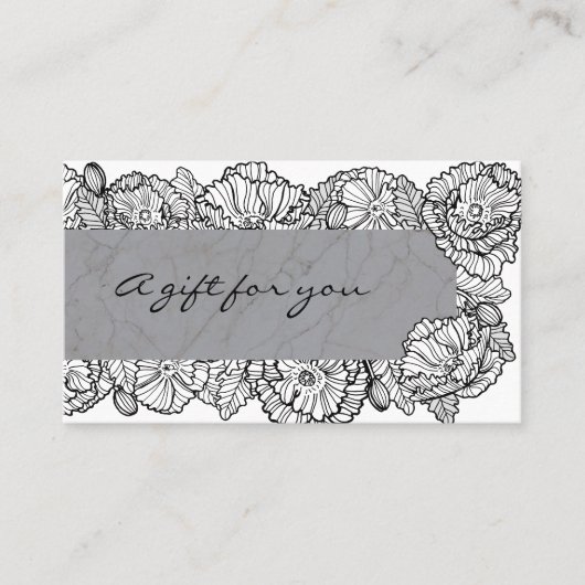 Certificat cadeau de fleurs de marbre (Devant)