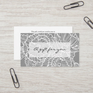 Certificat cadeau de fleurs en ligne blanche