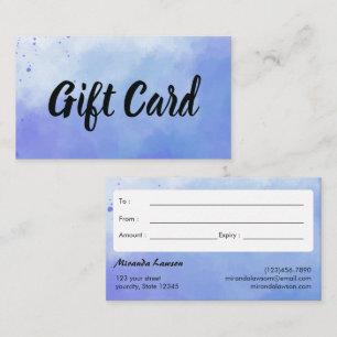 Certificat cadeau de fond aquarelle
