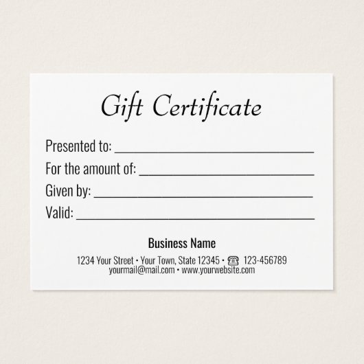 Certificat cadeau de la Saint-Valentin en forme de (Dos)