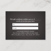 Certificat cadeau de l'instructeur YOGA Studio Gol (Dos)