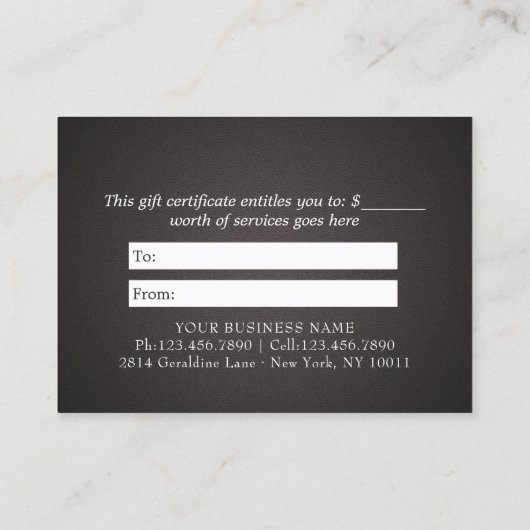 Certificat cadeau de l'instructeur YOGA Studio Gol (Dos)