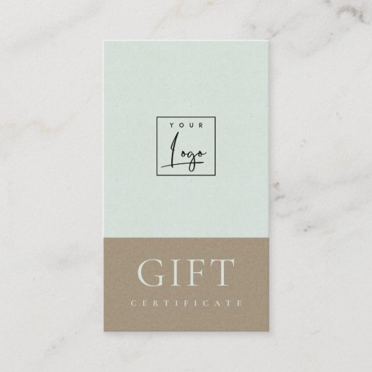 Certificat cadeau de logo Aqua Kraft en céramique  (Devant)