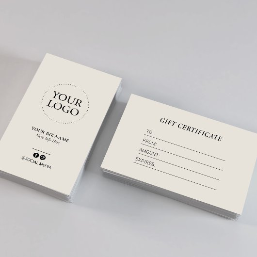 Certificat Cadeau de Logo d'Ivoire Moderne