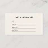 Certificat cadeau de logo Ivoire d'entreprise mode (Dos)