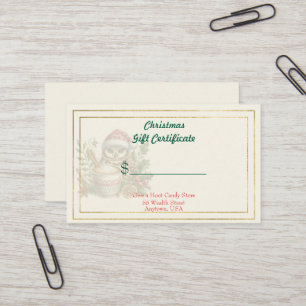 Certificat Cadeau de Magasin de Bonbons de Noël