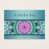 Certificat cadeau de mandala turquoise moderne (Devant)