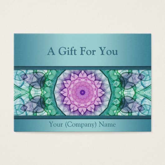 Certificat cadeau de mandala turquoise moderne (Devant)