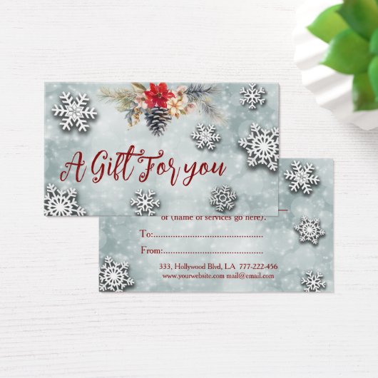 certificat cadeau de Noël/botanique de vacances (Bureau)