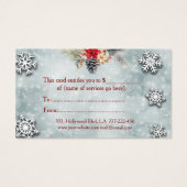 certificat cadeau de Noël/botanique de vacances (Dos)