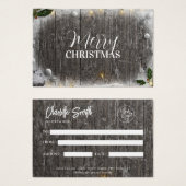 Certificat cadeau de Noël d'affaires Rustic Wood (Devant & derrière)