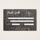 Certificat cadeau de Noël d'affaires Rustic Wood (Dos)