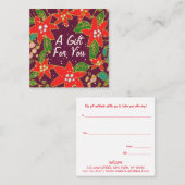 Certificat cadeau de Noël Festive Poinsettia (Devant / Derrière)