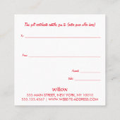 Certificat cadeau de Noël Festive Poinsettia (Dos)