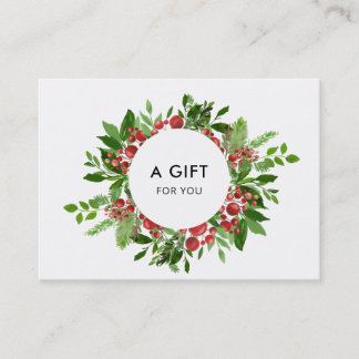Certificat cadeau de Noël Holly Red Berry