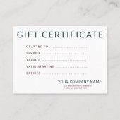 Certificat cadeau de Noël Hunter Green Bourgogne (Dos)