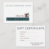 Certificat cadeau de Noël Hunter Green Bourgogne (Devant / Derrière)