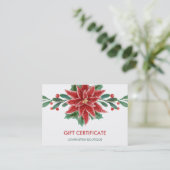 Certificat cadeau de Noël Red Poinsettia (Debout devant)