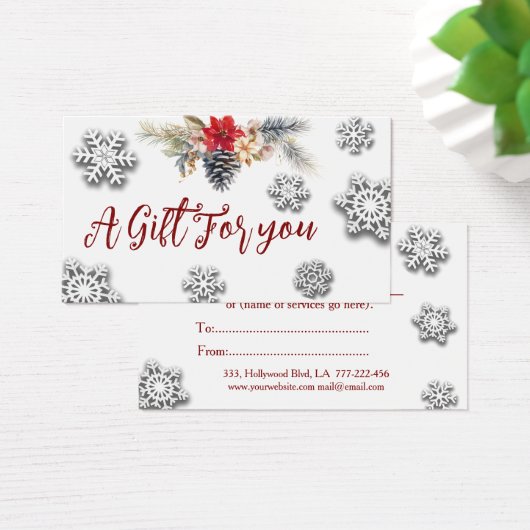 Certificat cadeau de Noël/vacances (Bureau)