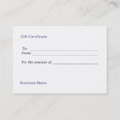 Certificat cadeau de Noël vierge (Dos)