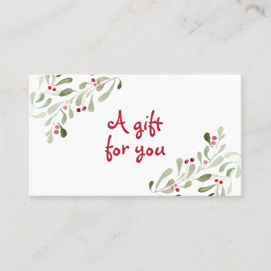 Certificat cadeau de Noël Watercolor (Devant)