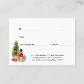 Certificat cadeau de noisette de Noël Watercolor (Dos)