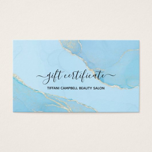 Certificat cadeau de Parties scintillant d'aquarel (Devant)