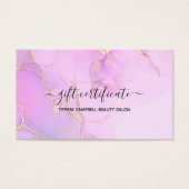 Certificat cadeau de Parties scintillant d'aquarel (Devant)