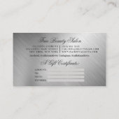 Certificat cadeau de Parties scintillant en métal  (Dos)