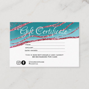 Certificat cadeau de parties scintillant minimalis