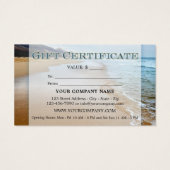 Certificat cadeau de plage (Dos)