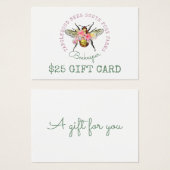 Certificat cadeau de produits d'abeilles miel (Devant & derrière)