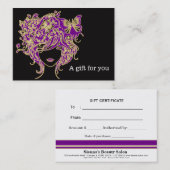 Certificat cadeau de salon (Devant / Derrière)