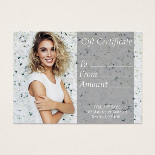 Certificat cadeau de salon blanc (Devant)