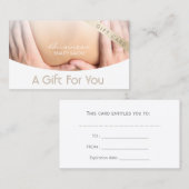 Certificat cadeau de salon de beauté élégant (Devant / Derrière)